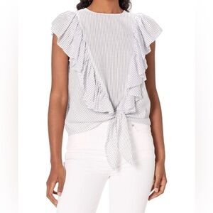 NWT ELLA MOSS Freeah Ruffle Tie-Front Top size L